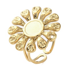 Настоящее золото 18K Ионное покрытие (ip) 304 перстни из нержавеющей стали, реальный 18 k позолоченный, размер США 6 1/2 (16.9 мм), лоток : 7.5 мм