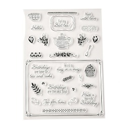 Посуда Тпр слова прозрачный штамп, для diy scrapbooking, фотоальбом декоративный, изготовление карт, рисунок посуды, 21x15x0.3 см, шаблон: 4~74x9~94 мм.