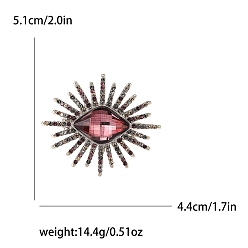 Светло-Вишневый Брошь звезда из сплава и стекла со стразами для женщин, светло-вишневый, 51x44 мм