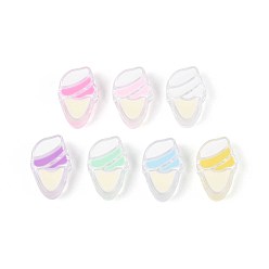 (52) Непрозрачная лаванда Прозрачные акриловые бусины, мороженое, с эмалью, разноцветные, 25x15.5x7 мм, отверстие : 3.5 мм