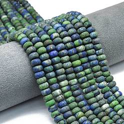 Хризоколла и Лазурит Нити бусин из окрашенной натуральной хризоколлы и лазурита, матовые, рондель, 8x5 мм, отверстие : 1.4 мм, около 73~75 шт / нитка, 14.96~15.16 дюйм (38~38.5 см)