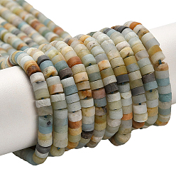 Flower Amazonite 2 нити натуральный цветок амазонит бусины нити, матовые, дисковые бусы, Heishi бусы, 4.5x2.5 мм, отверстие : 1 мм, около 156~157 шт / нитка, 14.76~14.96 (37.5~38 см)