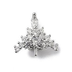 Платина Латунные серьги-кольца из прозрачного кубического циркония, треугольные, без кадмия и без свинца, стойки покрытие, долговечный, платина, 11x12.5x8 мм, отверстие : 3.5x6 мм, штифты : 1 мм