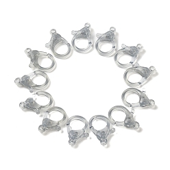 Light Grey Transparent Plastic Lobster CLaw Clasps, Light Grey, 26x19x6mm, Hole: 2mm