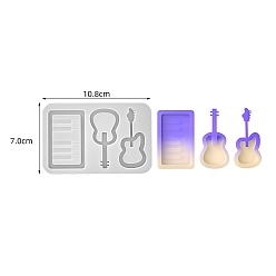 Guitar DIY Silicone Quicksand Mold, Resin Casting Molds, Guitar, 108x70x11mm