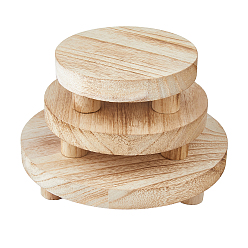 Цвет Древесины 3Деревянная круглая подставка для ванной комнаты, держатель для шампуня и геля для душа, деревесиные, 199x47 мм
