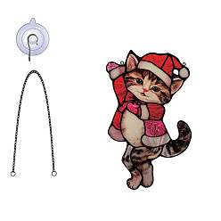 Светло-Вишневый Акриловый кулон украшение, с железной цепью и крюком, светло-вишневый, 203x124 мм