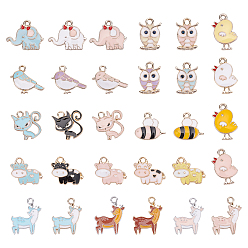Couleur Mélangete Pendentifs en émail , animal et insecte, couleur mixte, 15~20x11.5~20x2~3.5mm, trou: 1.8~3 mm, 60 / boîte