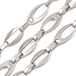 Нержавеющая Сталь Цвет 201 цепи овальные из нержавеющей стали, несварные, с катушкой, цвет нержавеющей стали, ссылка: 15x8x1.5мм и 8x5x2мм