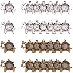 (52) Непрозрачная лаванда Поделки кулон решений, с прозрачными стеклянными кабошонами и подвесными кабошонами из слонового сплава, разноцветные, 7.4x7.3x2.5 см, кабошон: 14 мм, установка подвесного кабошона: лоток: 14 мм, 24x27x2 мм, отверстие : 1.5 мм