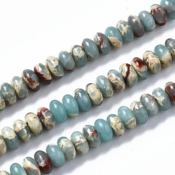 Aqua Terra Jasper Synthetic Aqua Terra Jasper  Beads Strands, Rondelle, 4~5x2mm, Hole: 0.8mm, about 157~162pcs/strand, 14.96~15.35 inch(38~39cm)