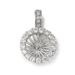 Платина Латунные микро-паве прозрачные серьги-гвоздики из циркония, колесо, без кадмия и без свинца, стойки покрытие, долговечный, платина, 21x13.5x5.5 мм, отверстие : 3x5.5 мм, штифты : 1 мм