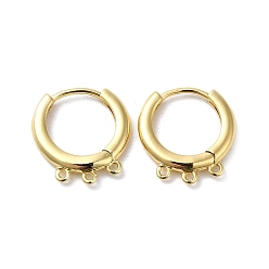 Золотой Фурнитура для сережек Huggie Hoop из латуни, без кадмия и без свинца, долговечный, золотые, 15.2x14.3x2.2 мм, отверстие : 0.8 мм, штифты : 0.8 мм