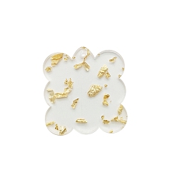 Square Acrylic Big Pendants, with Gold Foil, Acrylic Disc, DIY Disc Keychain Accessories, Square, 50mm