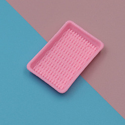 Ярко-Розовый Пластиковая мини модель, аксессуары для кукольного домика с микро-ландшафтом, притворяясь опорными украшениями, прямоугольные, ярко-розовый, 50x32 мм