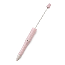 Pink Пластиковая ручка-бусина, шариковая ручка со стальным стержнем, для индивидуальной ручки с ювелирными бусинами, розовые, 147x11 мм