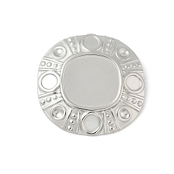 Нержавеющая Сталь Цвет 304 Настройки кабошон из нержавеющей стали кулон, плоско-круглые, цвет нержавеющей стали, лоток : 2.5 мм, 33.5x34x8 мм, отверстие : 3 мм