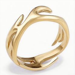 Золотой Кольца из нержавеющей стали в форме огня, золотые, размер США 304 (6 мм)