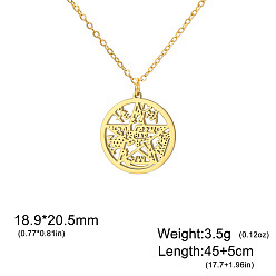 Золотой Ведьмин узел 304 полые подвески из нержавеющей стали для женщин, золотые, 17.72 дюйм (45 см), Кулон : 18.9x20.5 мм