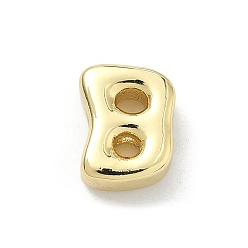 Letter B Латунные бусины, долговечный, стойки покрытие, без свинца и без кадмия, реальный 18 k позолоченный, В письме, 11.5x9x4.5 мм, отверстие : 2.5x2 мм