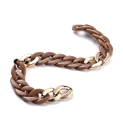 Верблюжий Акриловые цепочки ручной работы, витая цепь, непрозрачный, окрашеные, с пластмассовыми связями ccb, овальные, золотые, верблюжие, ссылка: 22.5x16.5x5 mm, 39.37 дюйм (1 м) / прядь