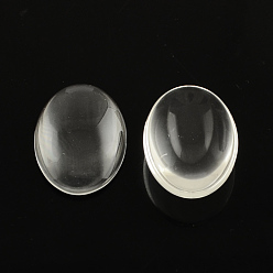 Clear Transparent Oval Glass Cabochons,, Clear, 20x15x5mm