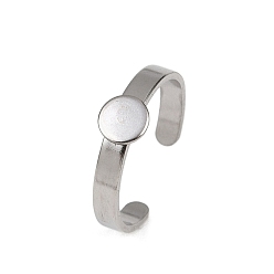 Нержавеющая Сталь Цвет 304 компоненты манжетного кольца из нержавеющей стали, простые настройки кольца пэда, плоско-круглые, цвет нержавеющей стали, 3 мм, регулируемый, круглый : 6 мм