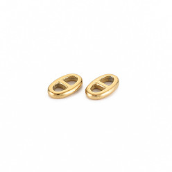 Real 14K Gold Plated Ion Plating(IP) 304 Stainless Steel Connector Charms, Oval, Real 14K Gold Plated, 10x6.5x2mm, Hole: 2.5mm