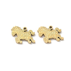 Золотой 304 из нержавеющей стали горный хрусталь подвески, прелести единорога, золотые, 10.5x14x2 мм, отверстие : 1.4 мм