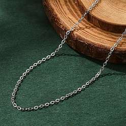 Нержавеющая Сталь Цвет Не тускнеет 304 ожерелье из нержавеющей стали, кабельные цепи, с омаром застежками, цвет нержавеющей стали, 18.5 дюйм (47 см), 1 мм, Перейти кольцо: 3.5x0.5 мм