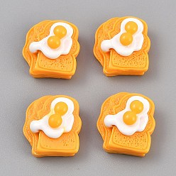 Food Непрозрачные подвески смолы, имитация еды, нарезанный тост, 18.5x17x11 мм