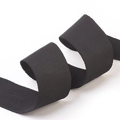 Black Polyester Grosgrain Ribbon, Black, 3/4 inch(19mm), 50yards/roll(45.72m/roll)