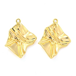 Real 18K Gold Plated Brass Pendants, Rhombus, Real 18K Gold Plated, 23x18x3mm, Hole: 1.2mm