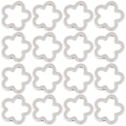 Платина 20шт. рамка из сплава, цветок, платина, 15.5x15.5x3 мм, отверстие : 1.4 мм