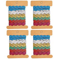 Фуксиновый 6 ярдов 6 цветов полиэстеровой ленты с волнистой бахромой, волнистая кружевная отделка, для шитья одежды и художественного оформления, красно-фиолетовые, 1/4 дюйм (8 мм), 1 двор / цвет