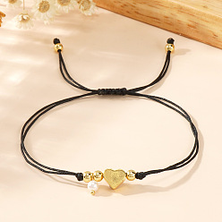 Черный Богемный стиль цветной искусственный жемчуг сердце медная бусина женский браслет ювелирные изделия