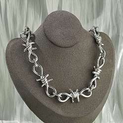 Нержавеющая Сталь Цвет 304 ожерелья из колючей проволоки из нержавеющей стали для женщин и мужчин, цвет нержавеющей стали, 16.02 дюйм (40.7 см)