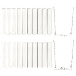 Silver Brass Pendants, Rectangle, Silver Color Plated, 6x35x0.8mm, Hole: 1mm, 20pcs/box