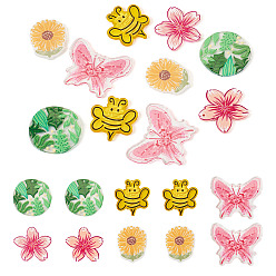 (52) Непрозрачная лаванда 10 шт 5 стиль прозрачные акриловые подвески, разнообразные, разноцветные, 34.5~40x27.5~48x2~3 мм, отверстие : 1.2~3 мм, 2 шт / стиль