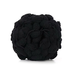 Schwarz Pom-Pom-Grobgarn, Armstrickgarn, superweiches Jumbo-Chenille-Polyestergarn, für Decken Kissen Dekoration Projekte, Schwarz, 30 mm, ca. 27.34 Yards (25 m)/Knüll