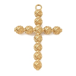 Golden 304 Stainless Steel Big Pendants, Portuguese Filigree Cross Charms, Golden, 60x41x7.5mm, Hole: 3.5mm