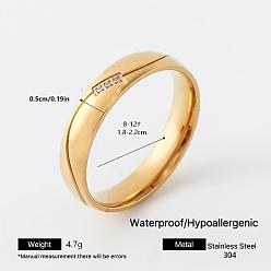 Golden 304 Edelstahl-Strass-Fingerringe für Damen, golden, 5 mm, us Größe 12 (21.4 mm)