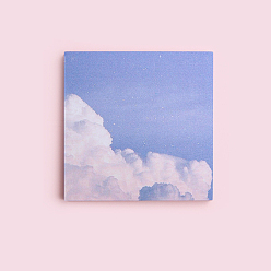Королевский синий Милый блокнот с рисунком неба липкие заметки, наклейки с наклейками, для офисного школьного чтения, квадратный, королевский синий, 80x80x7 мм, 80 листов / шт