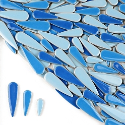 Разноцветный 3 стили фарфоровая мозаичная плитка в форме капли, для поделок из мозаики своими руками, рамки для картин и многое другое, красочный, 21~40x8~12x4 мм, около 100 г / набор