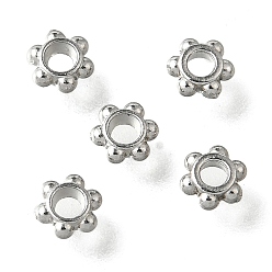 Нержавеющая Сталь Цвет 304 из нержавеющей стали разделительные бусины, цветок, цвет нержавеющей стали, 3.5x4x1 мм, отверстие : 1.4 мм