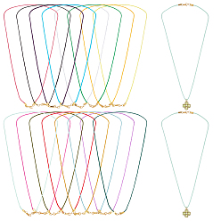 Золотой 16 шт. нейлоновые шнуры для изготовления ожерелий, с латунной фурнитурой , золотые, 20.67 дюйм (52.5 см)