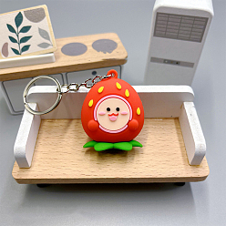 Клубника Брелок из пвх, тема фруктов, клубника, Кулон : 44x36 мм