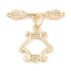 Настоящее золото 18K Латуни Переключить застежками, без кадмия, без никеля и без свинца, ромб, реальный 18 k позолоченный, ромб: 15.5x13x1.5 мм, отверстие : 1.2 мм, бар: 22x5.5x2 mm, отверстие : 1.2 мм