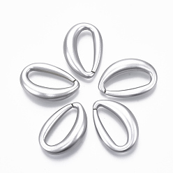 Silver Spray Painted CCB Plastic Linking Rings, Quick Link Connectors, For Jewelry Cable Chains Making, Oval, Silver, 39x26x9.5mm, Inner Diameter: 11x30mm