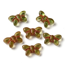 Темно-Золотистый Прозрачные бусины лэмпворк, бабочка, темные золотарник, 11x19x6 мм, отверстие : 1 мм, Около 55~65 шт / 100 г